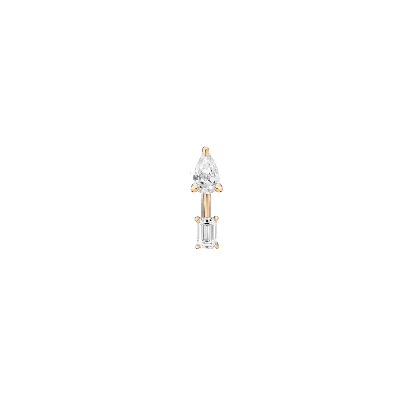 Lab Grown Diamond Ear Jacket - 0.5ct Emerald Bottom Stone