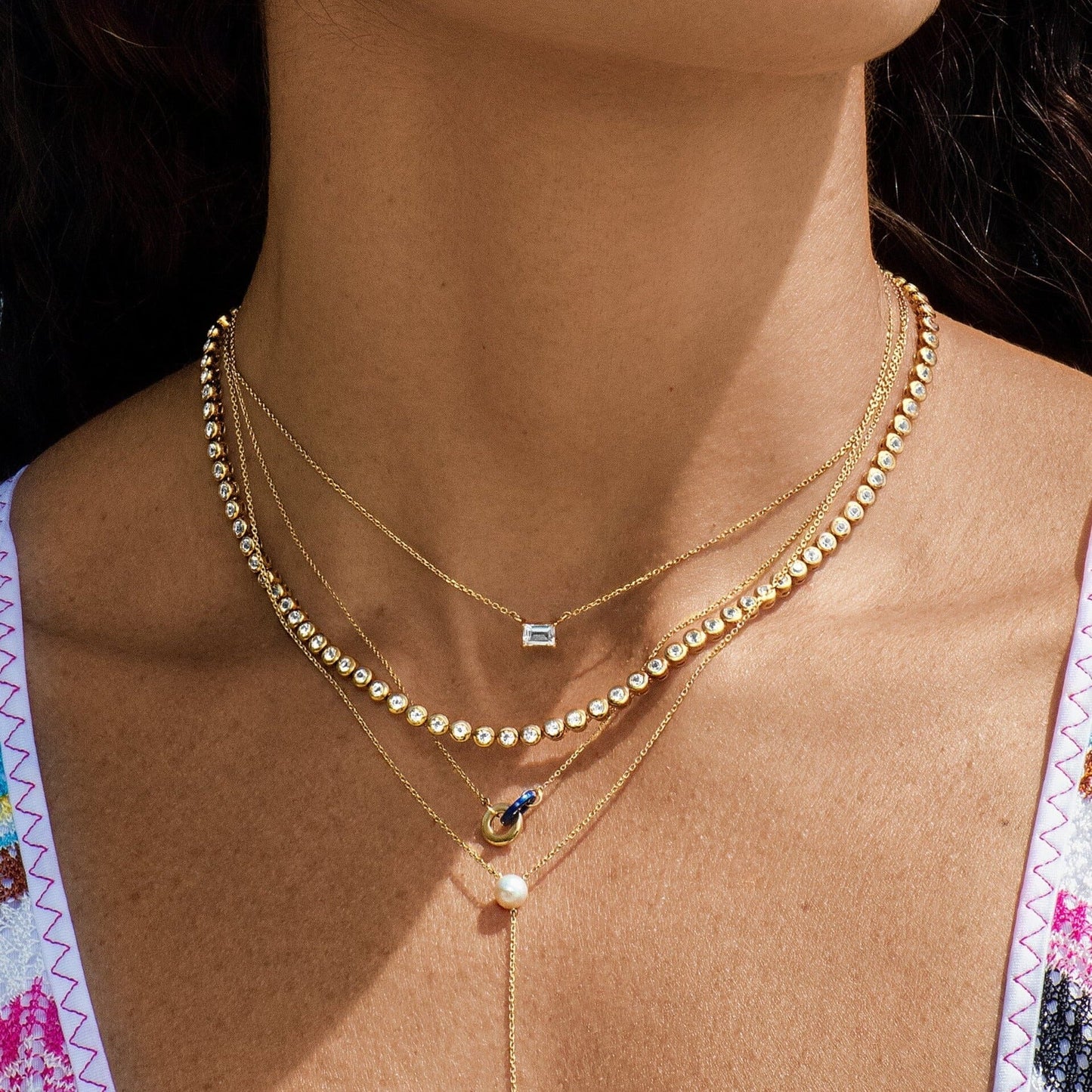 Diamond Bezel Tennis Necklace