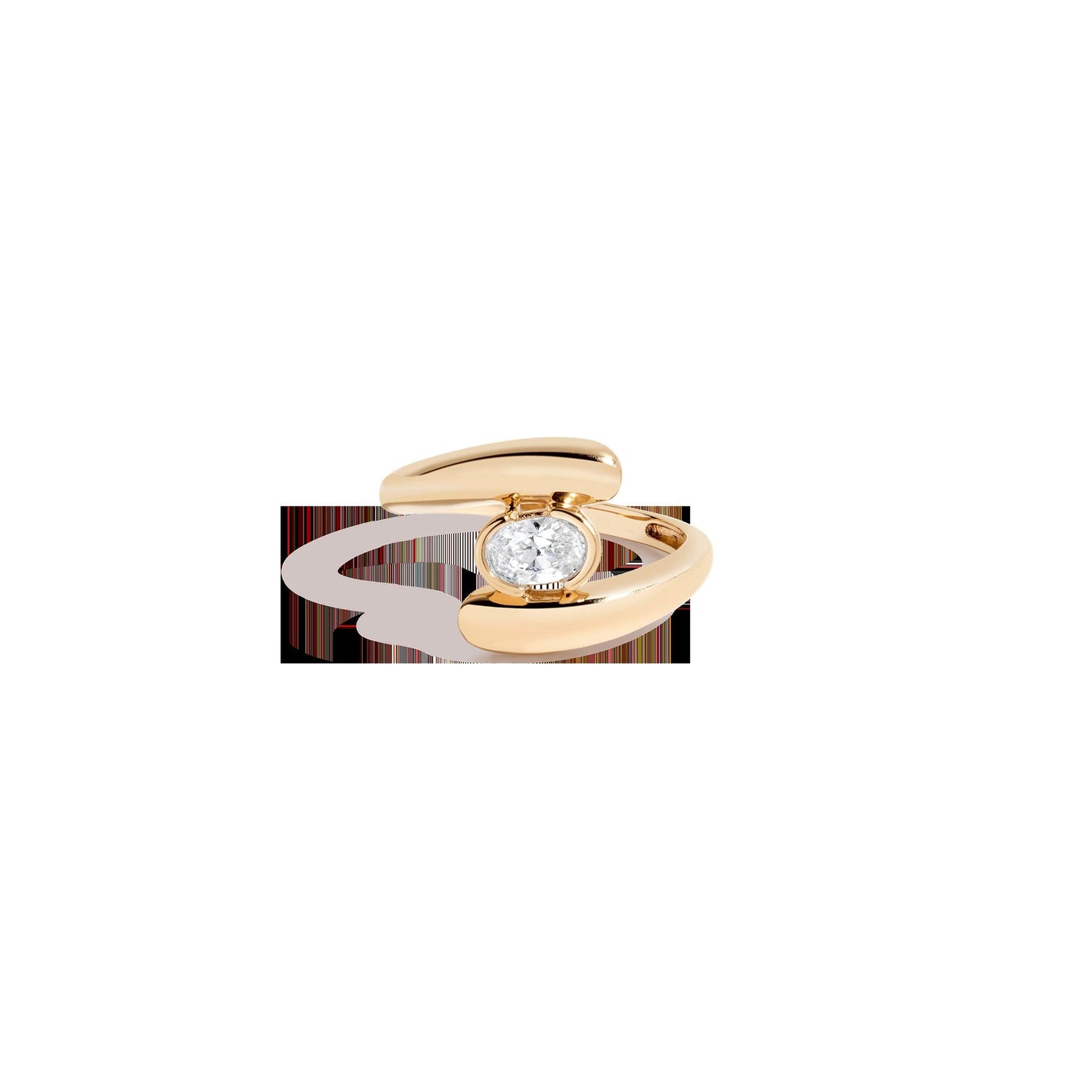 Lab Grown White Sapphire Ellipse Ring