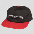 PASSPORT - PUBLISH 5 PANEL CAP - BLACK/RED
