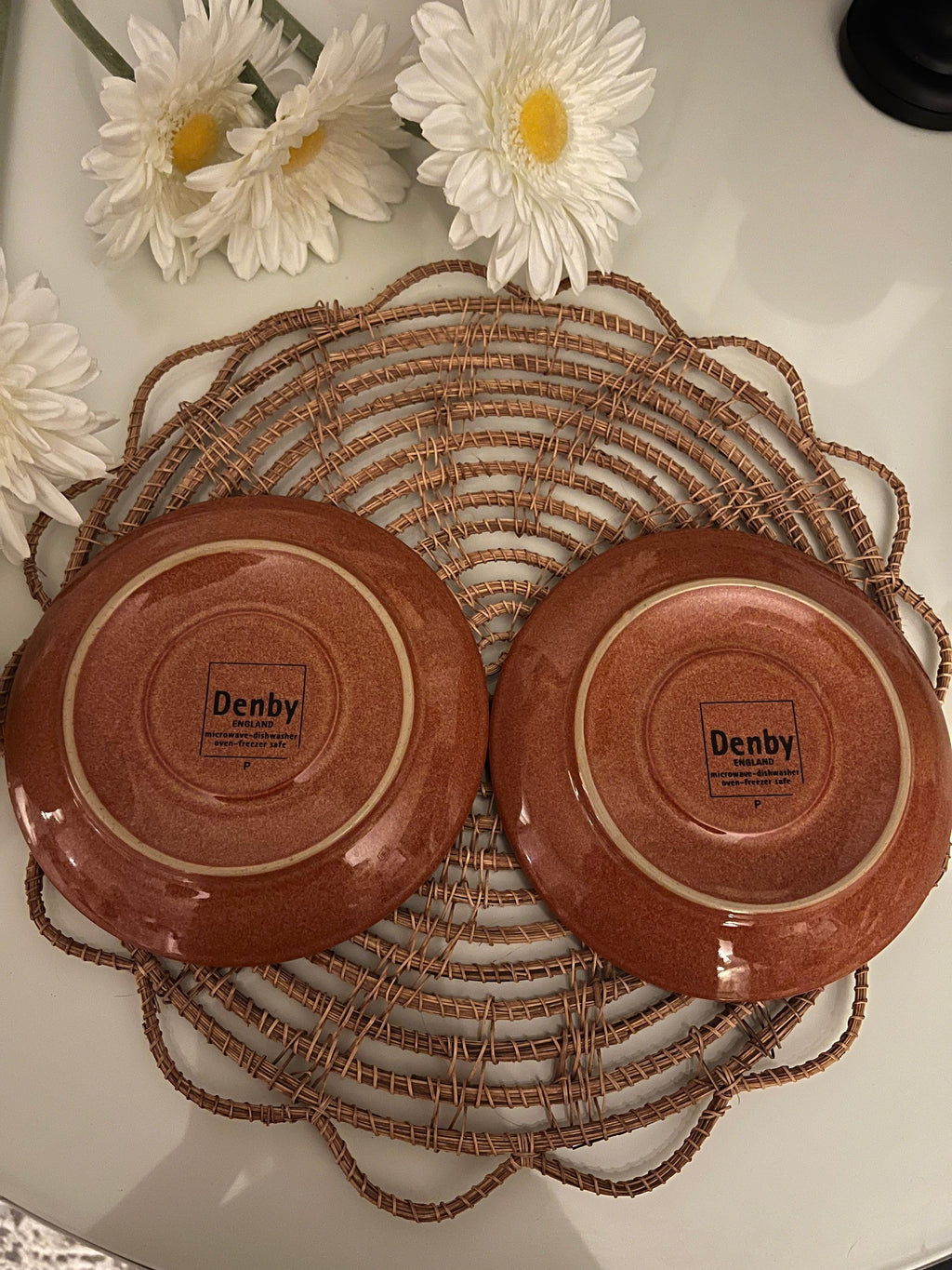 Vintage 1990 Denby Tea Cups and Saucers in Spice