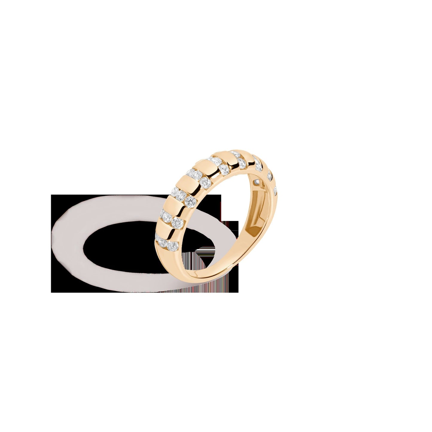 Lab Grown White Sapphire Striped Matrix Ring