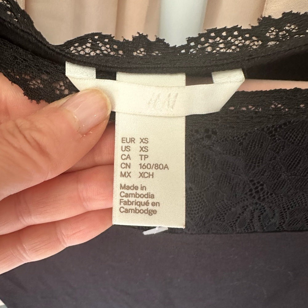 H&M Black Lace Short Sleeve Top