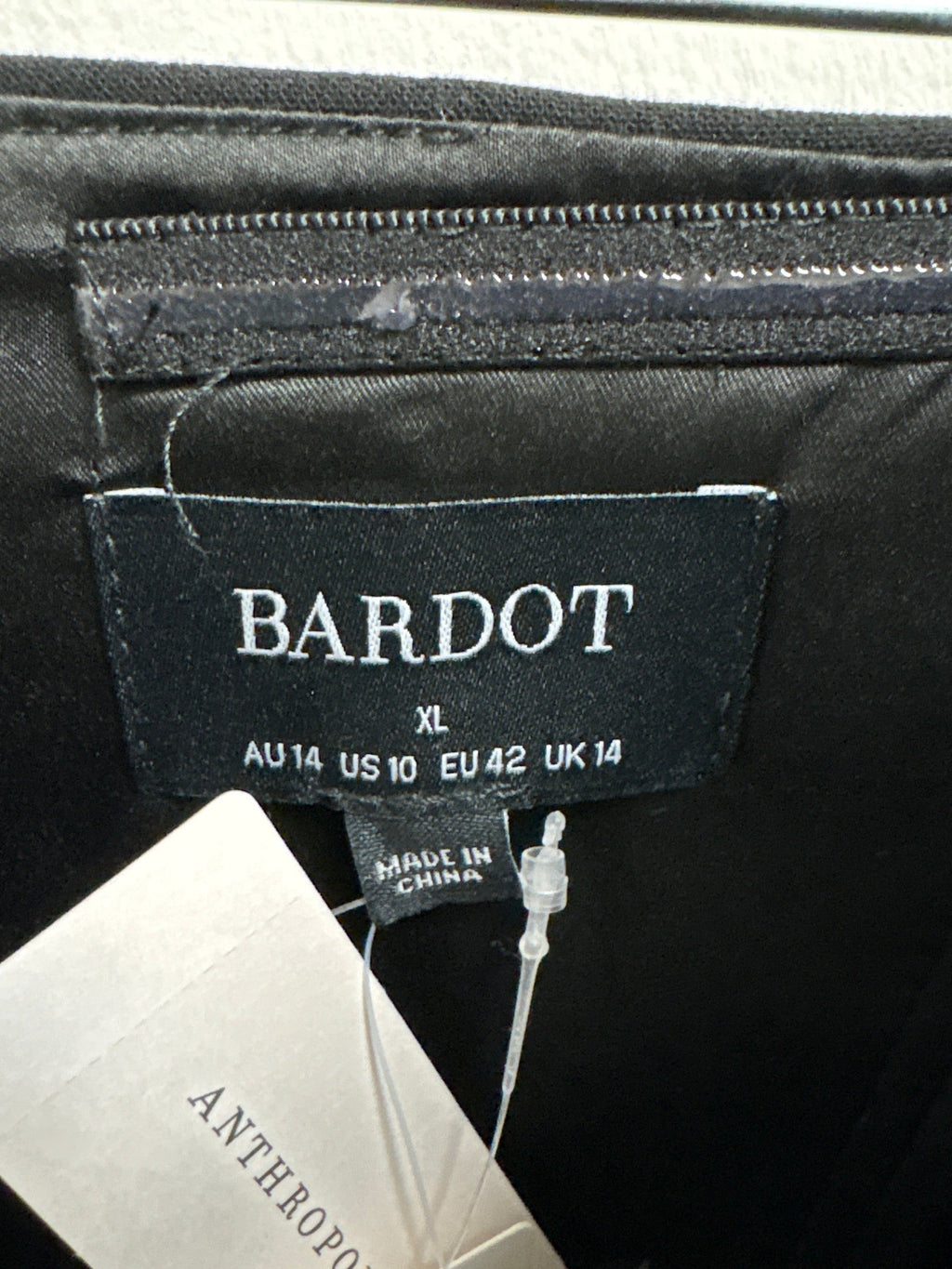 New Bardot Black Anthropologie Top, 10 (retail $119)