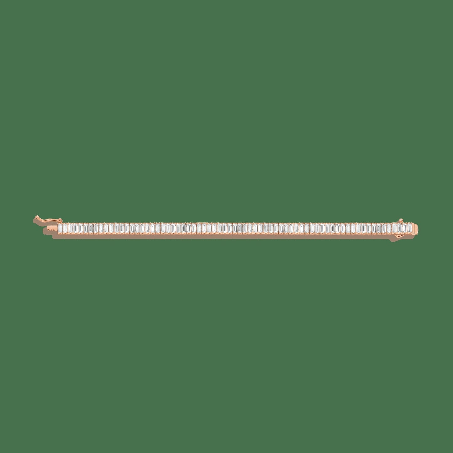 Lab Grown White Sapphire Baguette Tennis Bracelet - 12ct