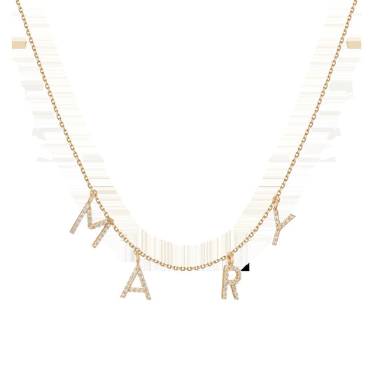 Lab Grown Diamond Pave Station Letter Necklace
