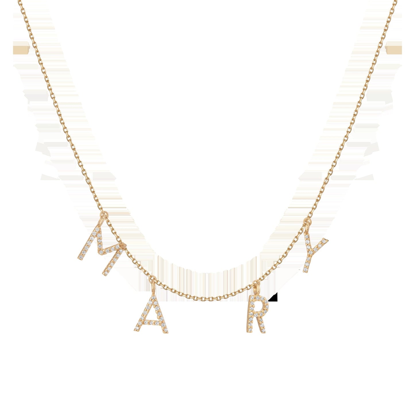 Lab Grown Diamond Pave Station Letter Necklace
