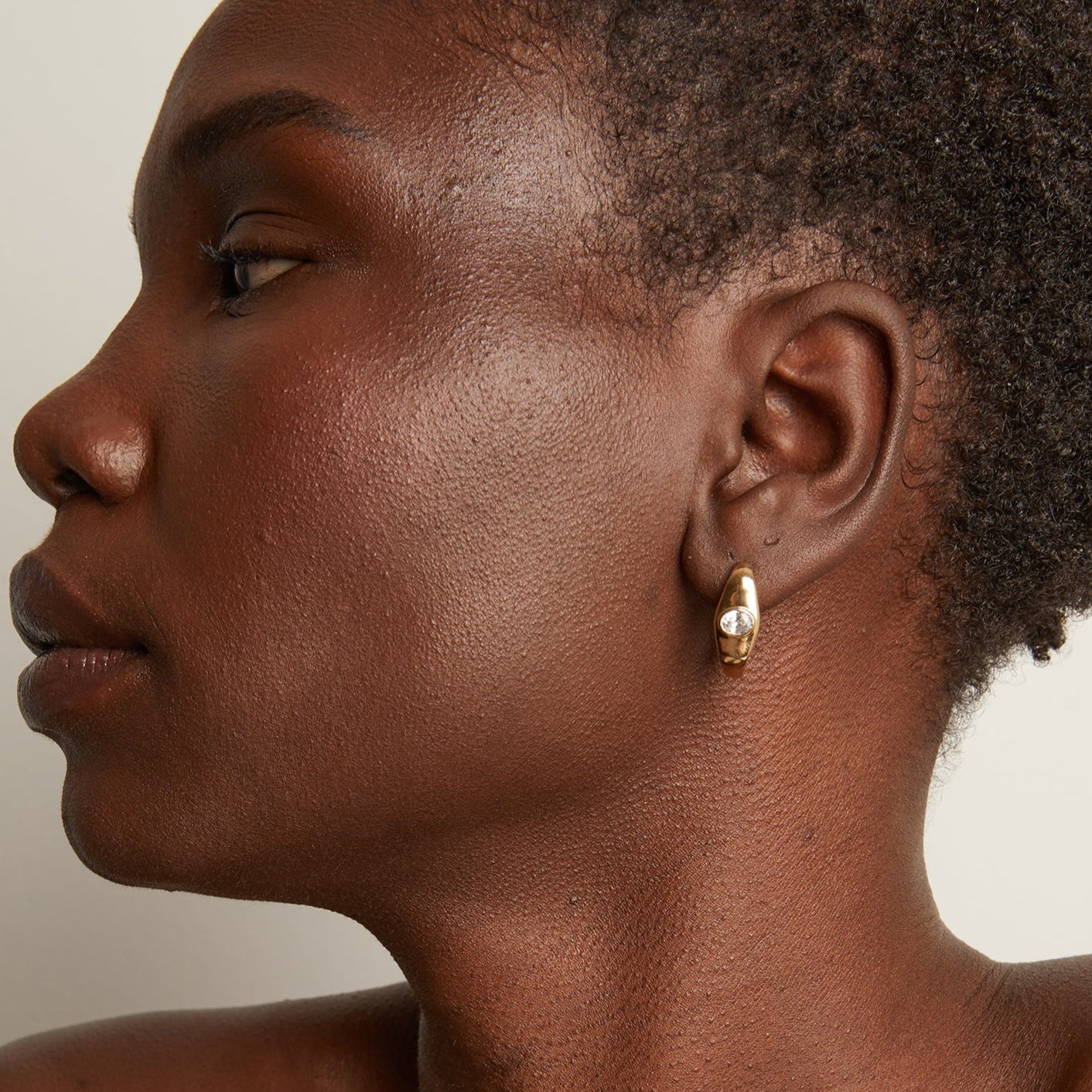 Chunky Lab Grown Diamond Oval Huggie Earrings