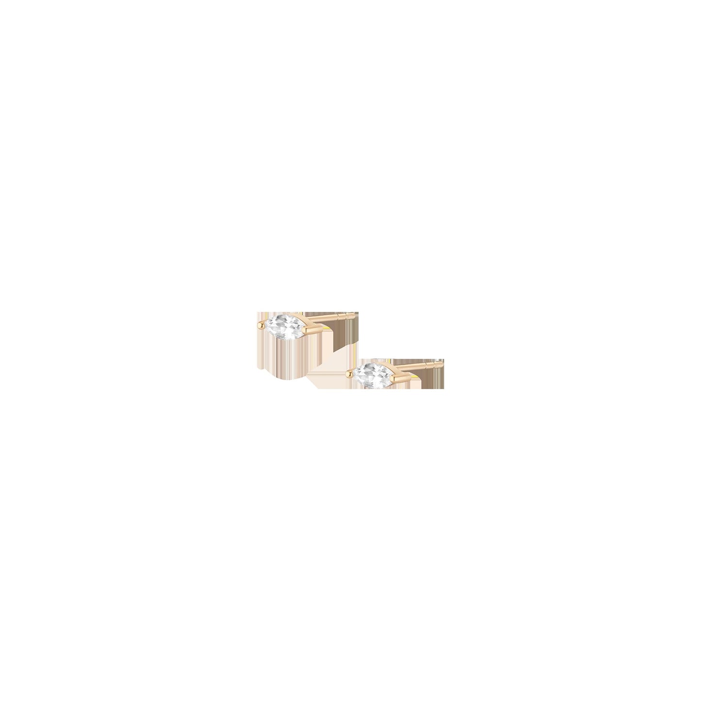 Lab Grown White Sapphire Marquise Stud Earrings