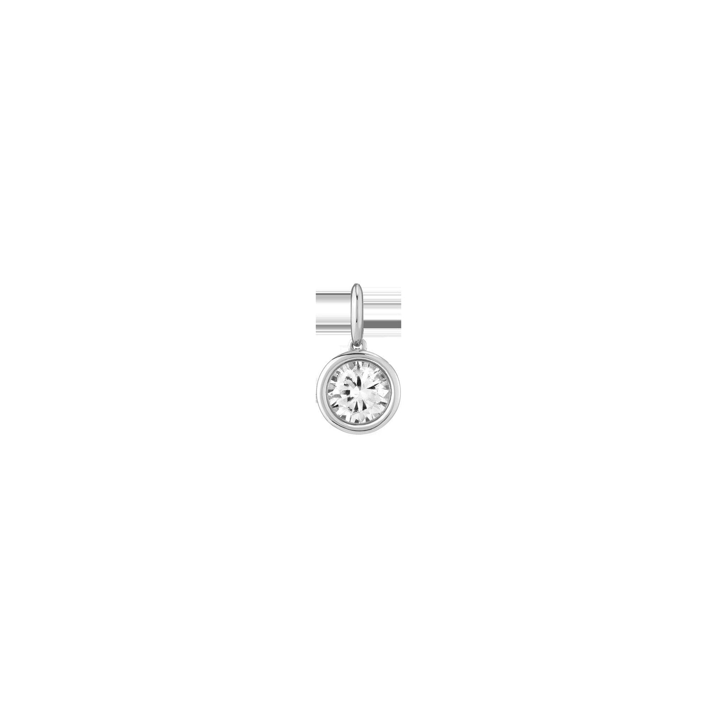 Round Lab Grown White Sapphire Bezel Pendant