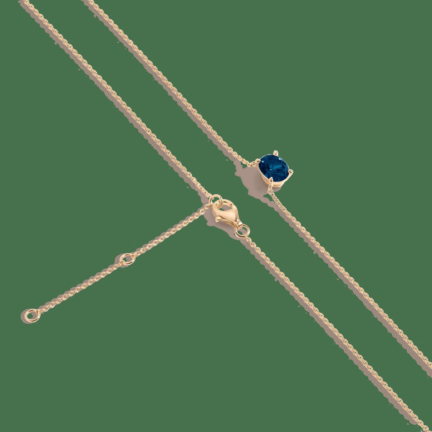 Oval Gemstone Solitaire Necklace