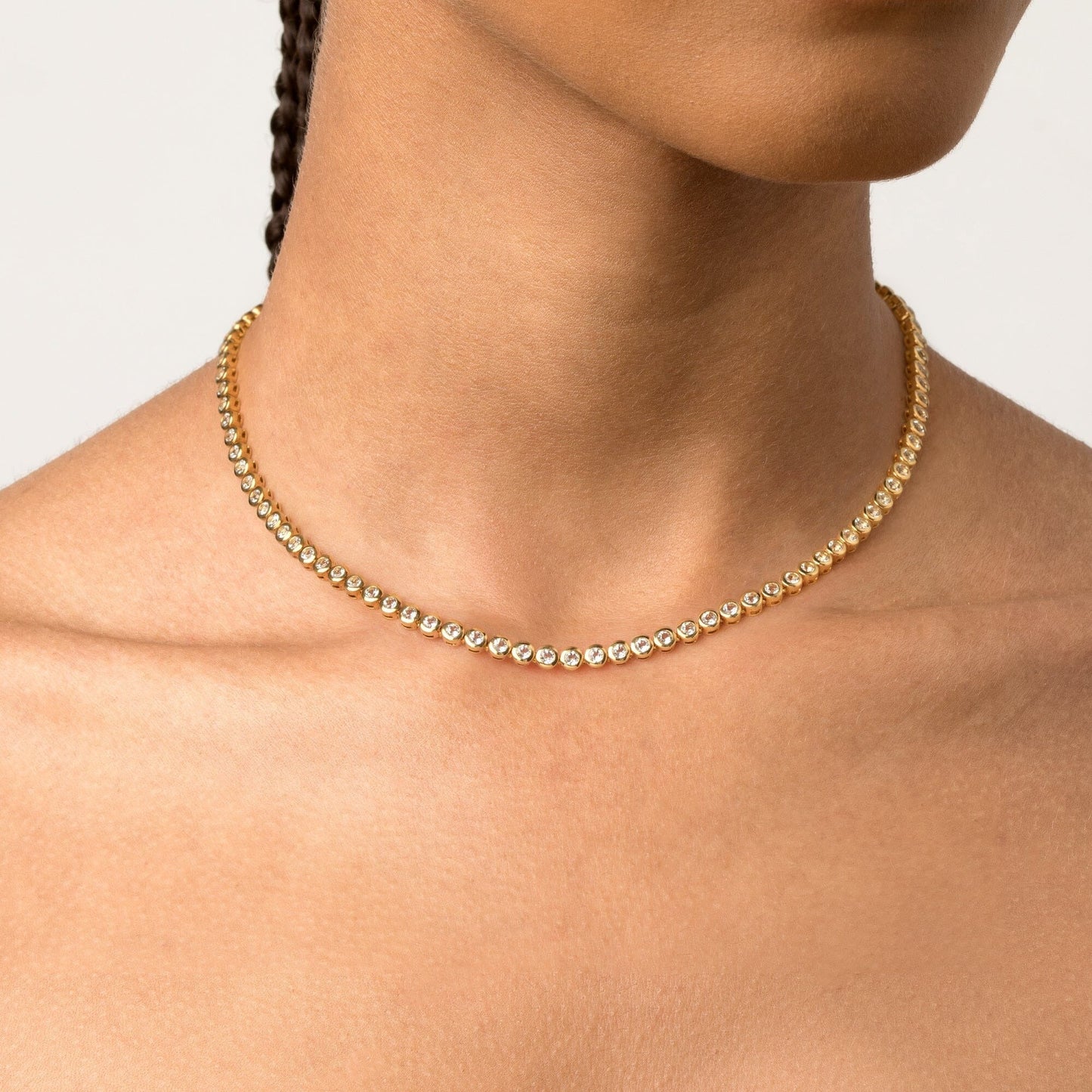 Diamond Bezel Tennis Necklace