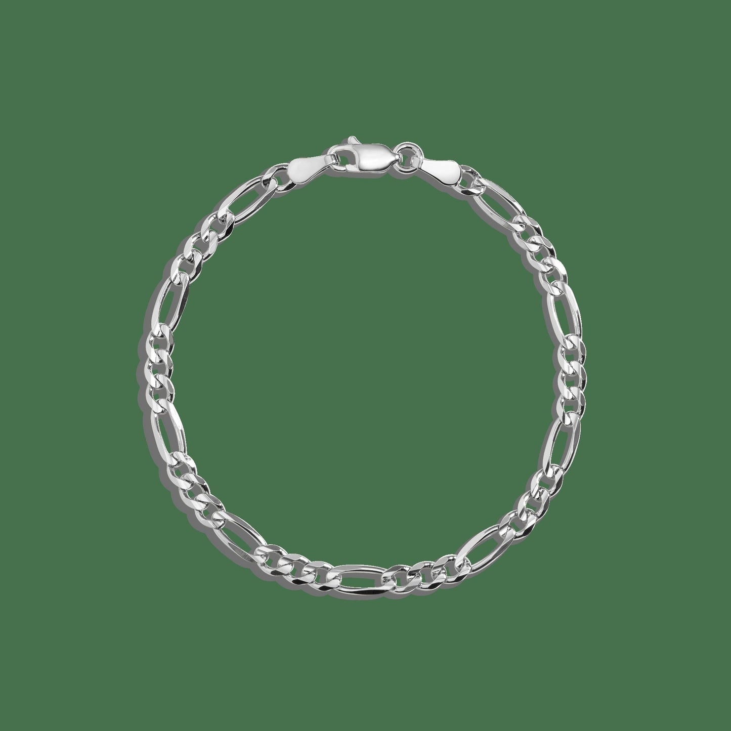Large Gold Figaro Chain Bracelet
