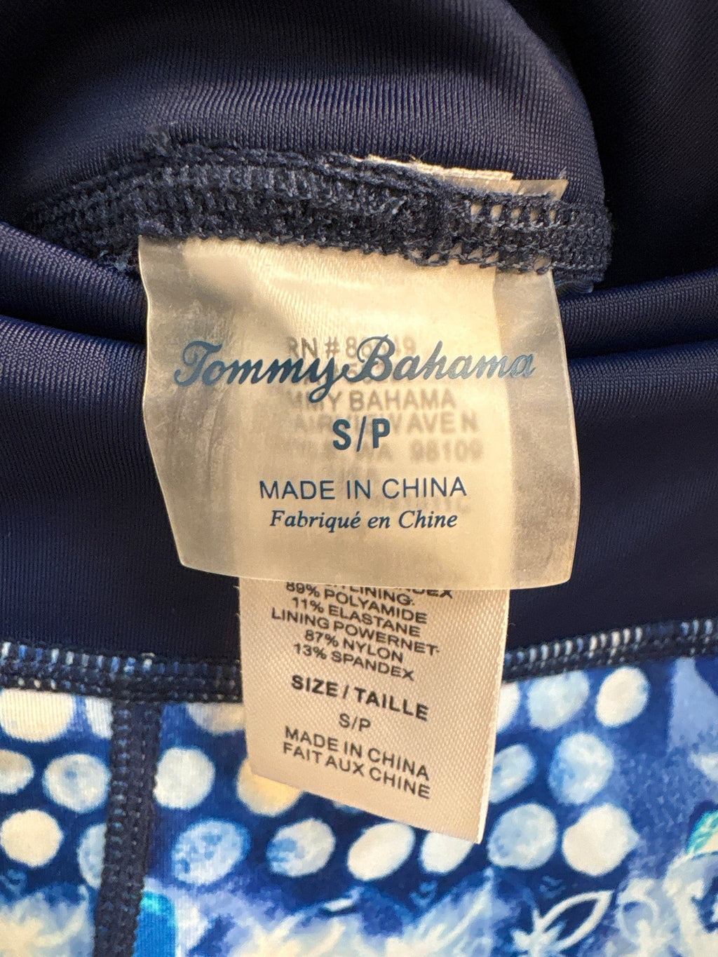 New Tommy Bahama Blue Patchwork 23" Inseam Leggings, S