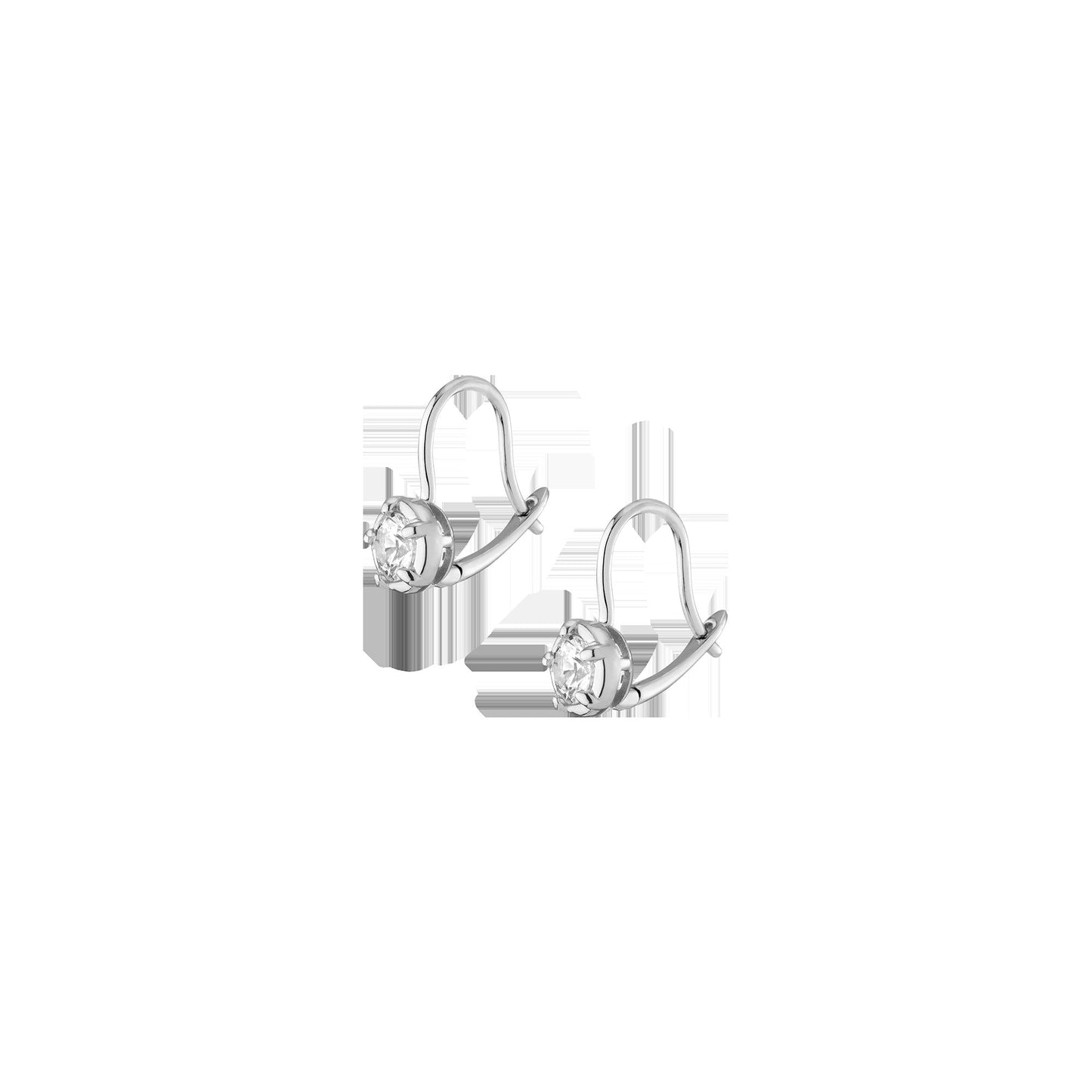 Lab Grown White Sapphire Georgian Drop Earrings