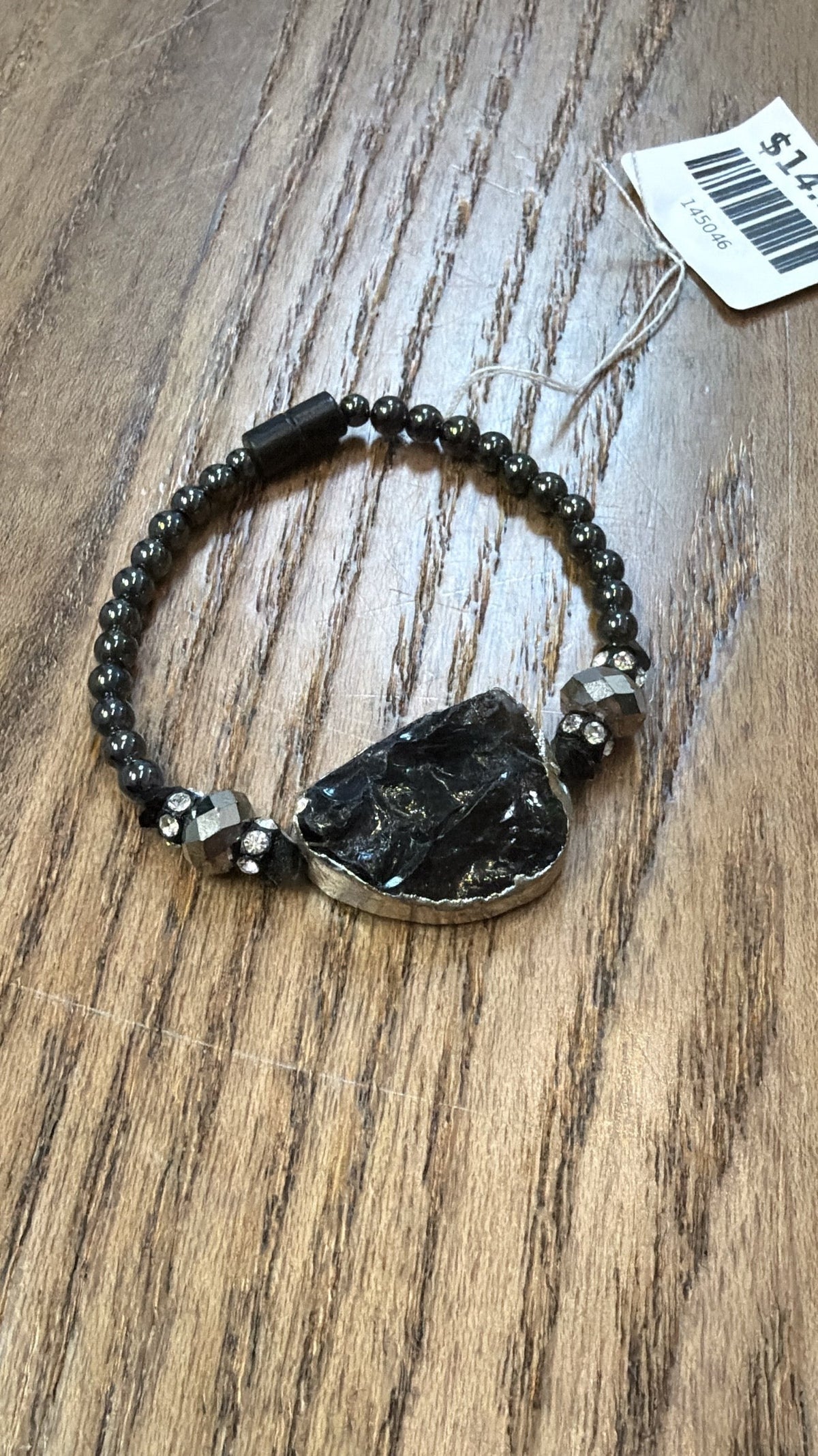 New Onyx Druzy Magnetic Clasp Bracelet