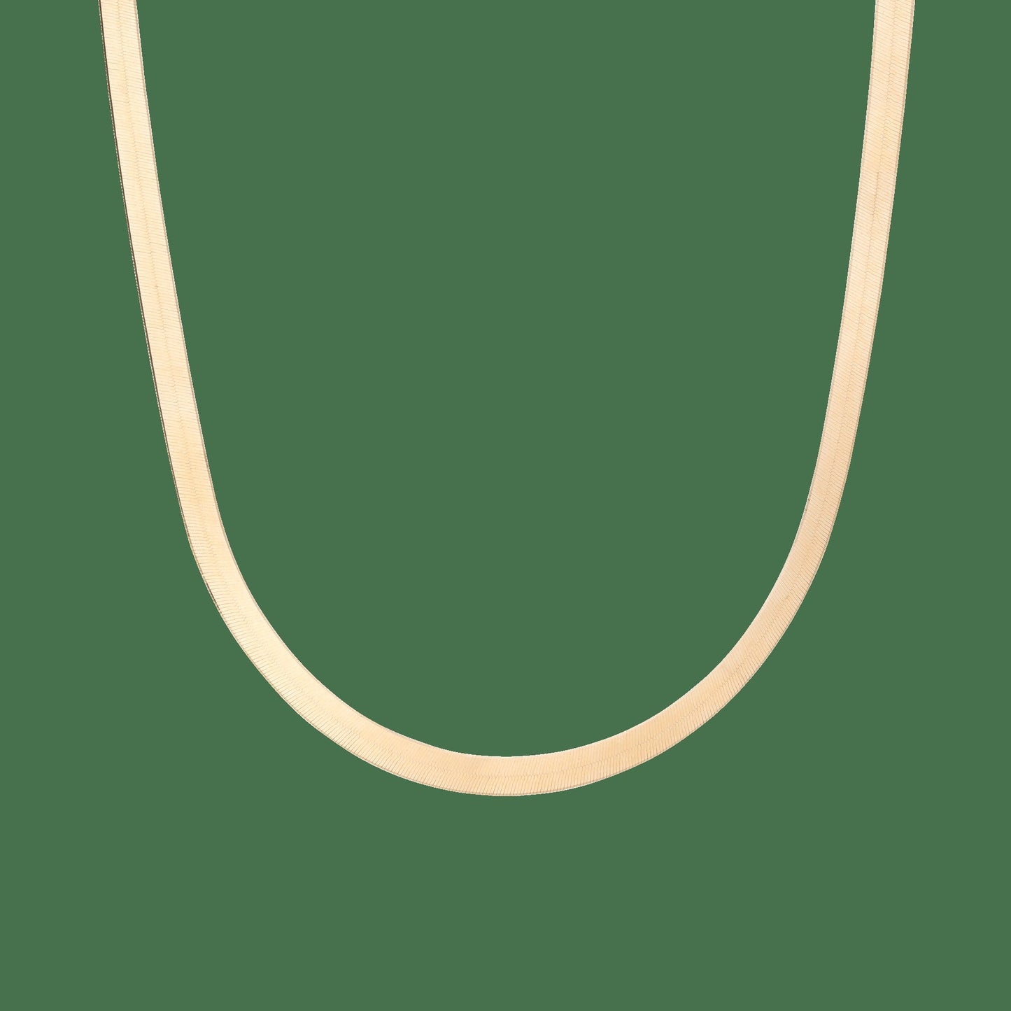 Solid Gold Herringbone Chain Necklace