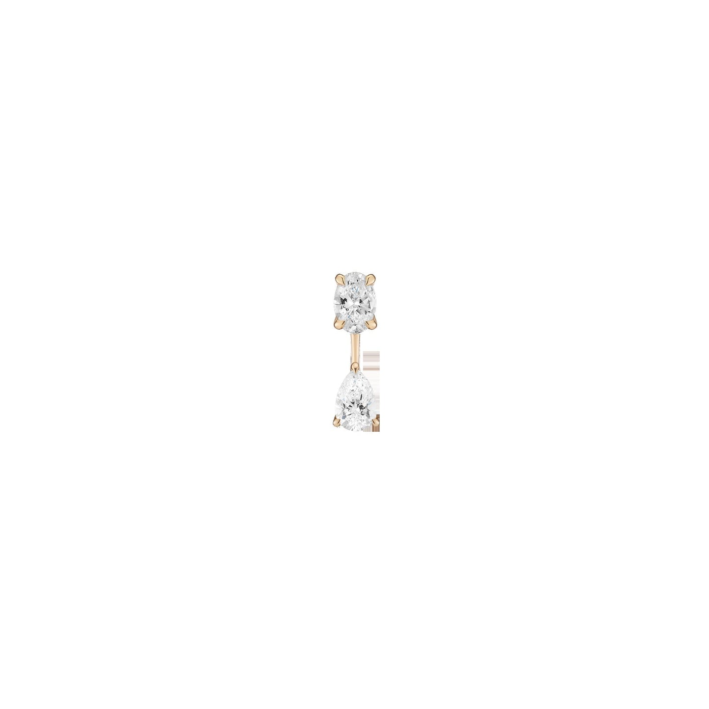 Lab Grown Diamond Ear Jacket - 0.5ct Pear Bottom Stone
