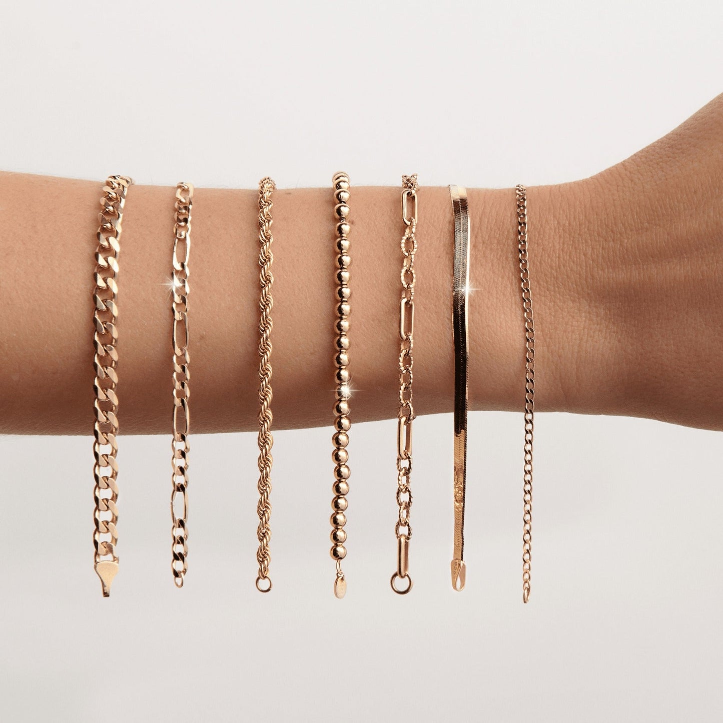 Large Gold Figaro Chain Bracelet