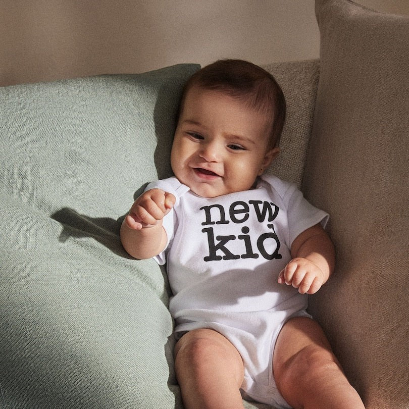 Monochrome Onesie, New Kid White 6-12 Months