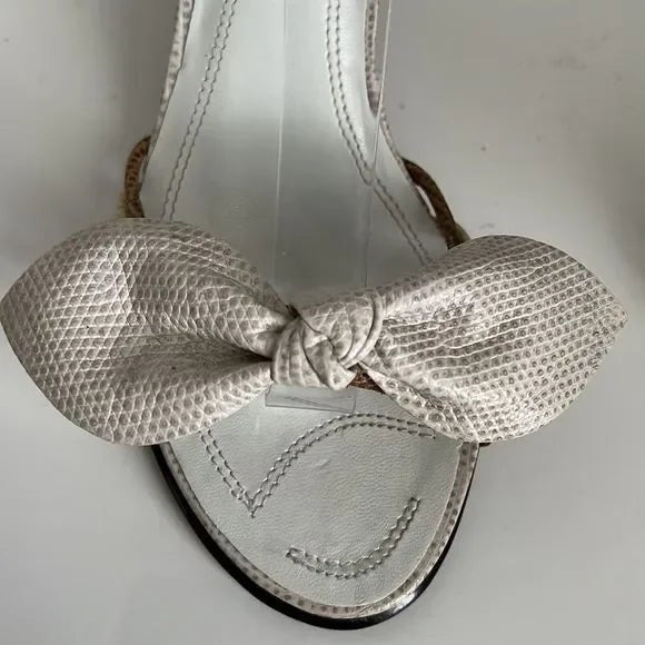 Nicole “Fawne” Tri- Colour Wooden Heel Leather Sandals Size 7
