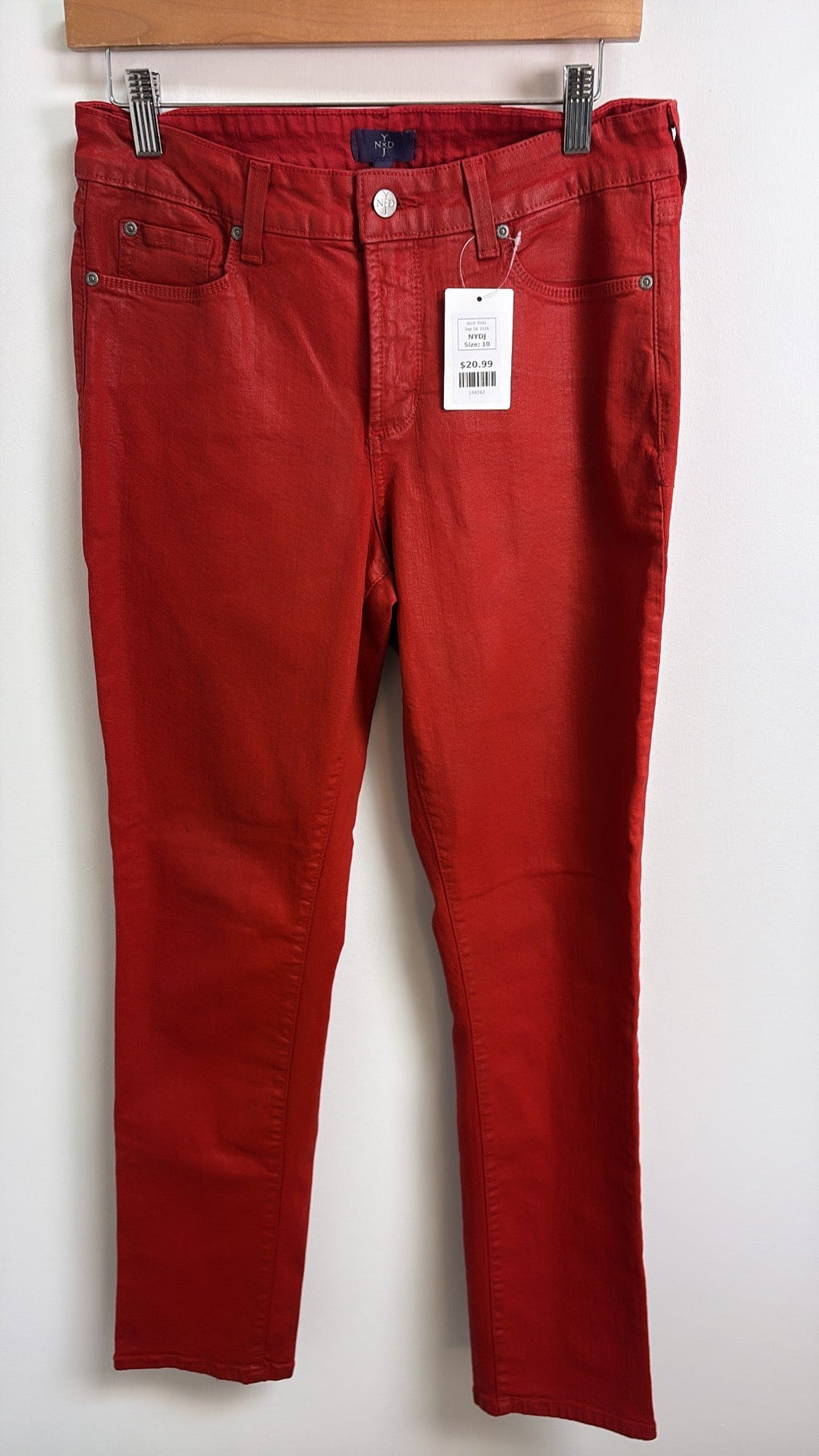 NYDJ Red 30" Inseam Jeans, 10