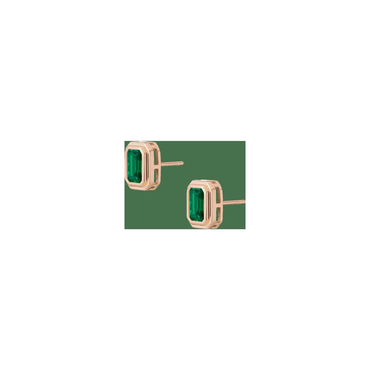 Lab Grown Emerald Heirloom Stud Earrings