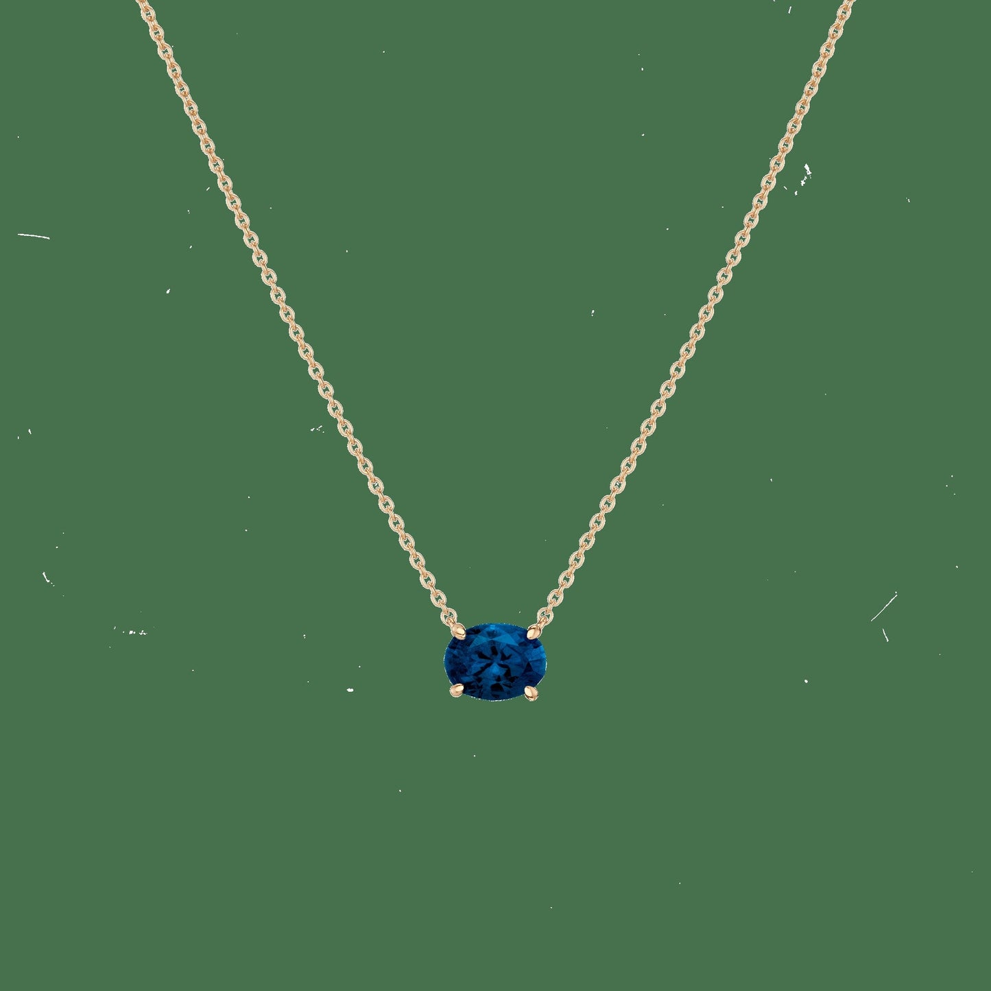 Oval Gemstone Solitaire Necklace