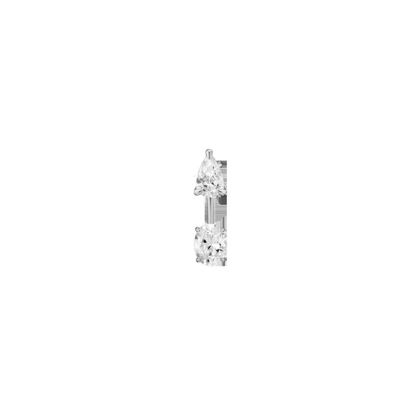 Lab Grown Diamond Ear Jacket - 1ct Oval Bottom Stone