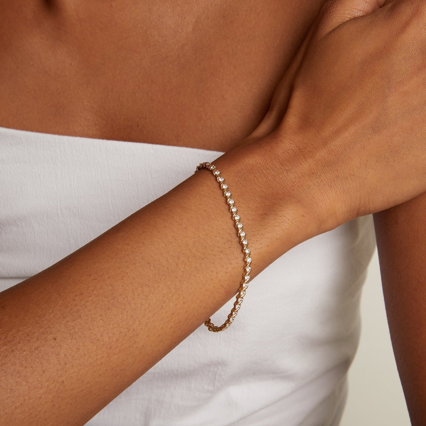 Lab Grown Diamond 'S' Estate Tennis Bracelet