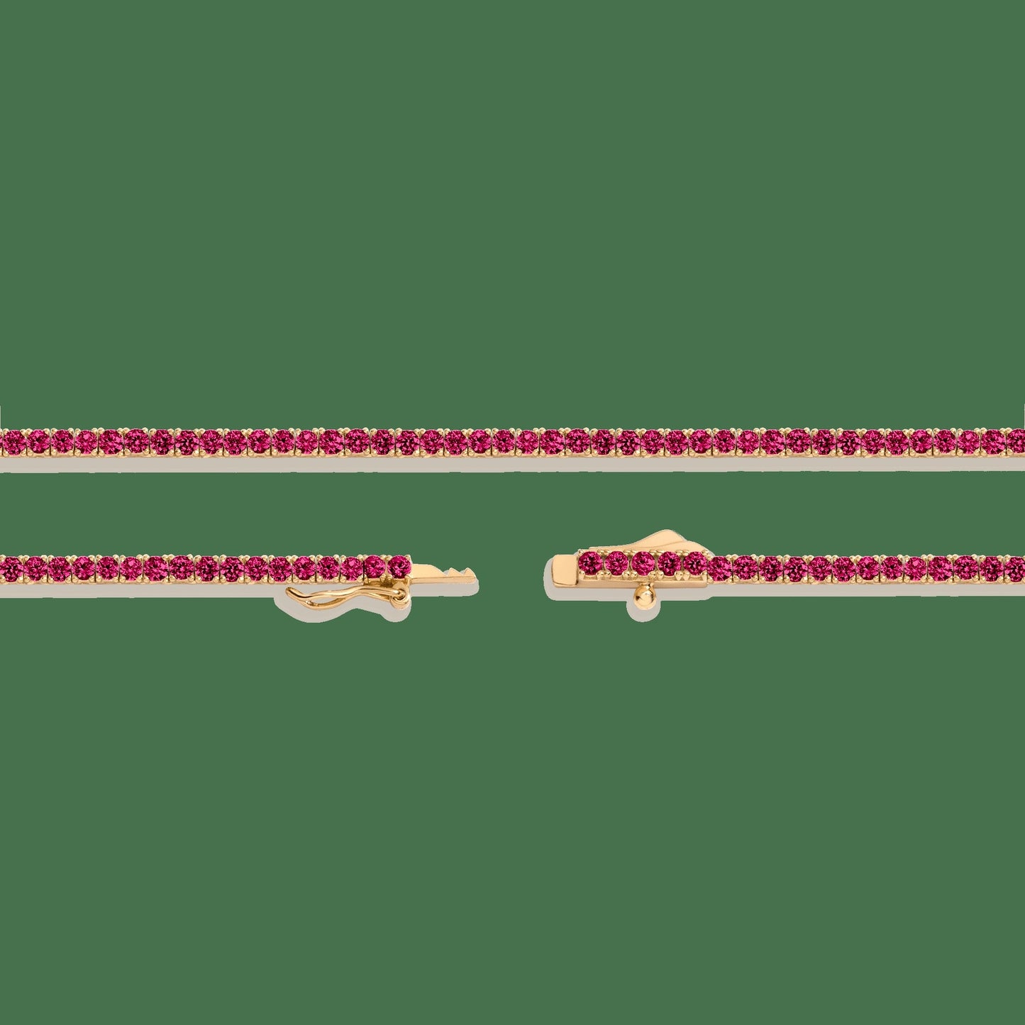Lab Grown Red Ruby Tennis Necklace