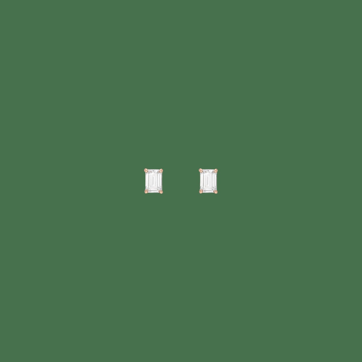 Emerald Gemstone Solitaire Stud Earrings