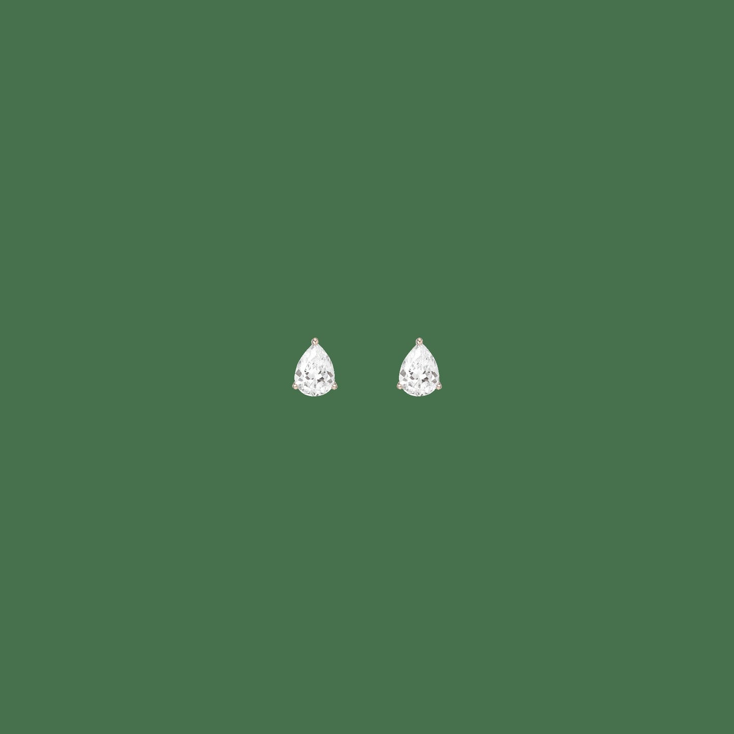 Pear Gemstone Solitaire Stud Earrings