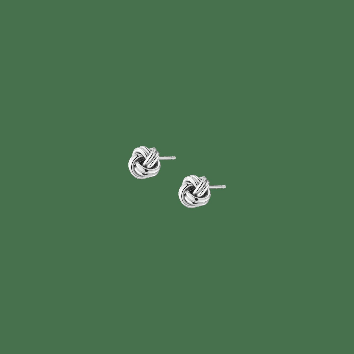 Silver Knot Stud Earrings