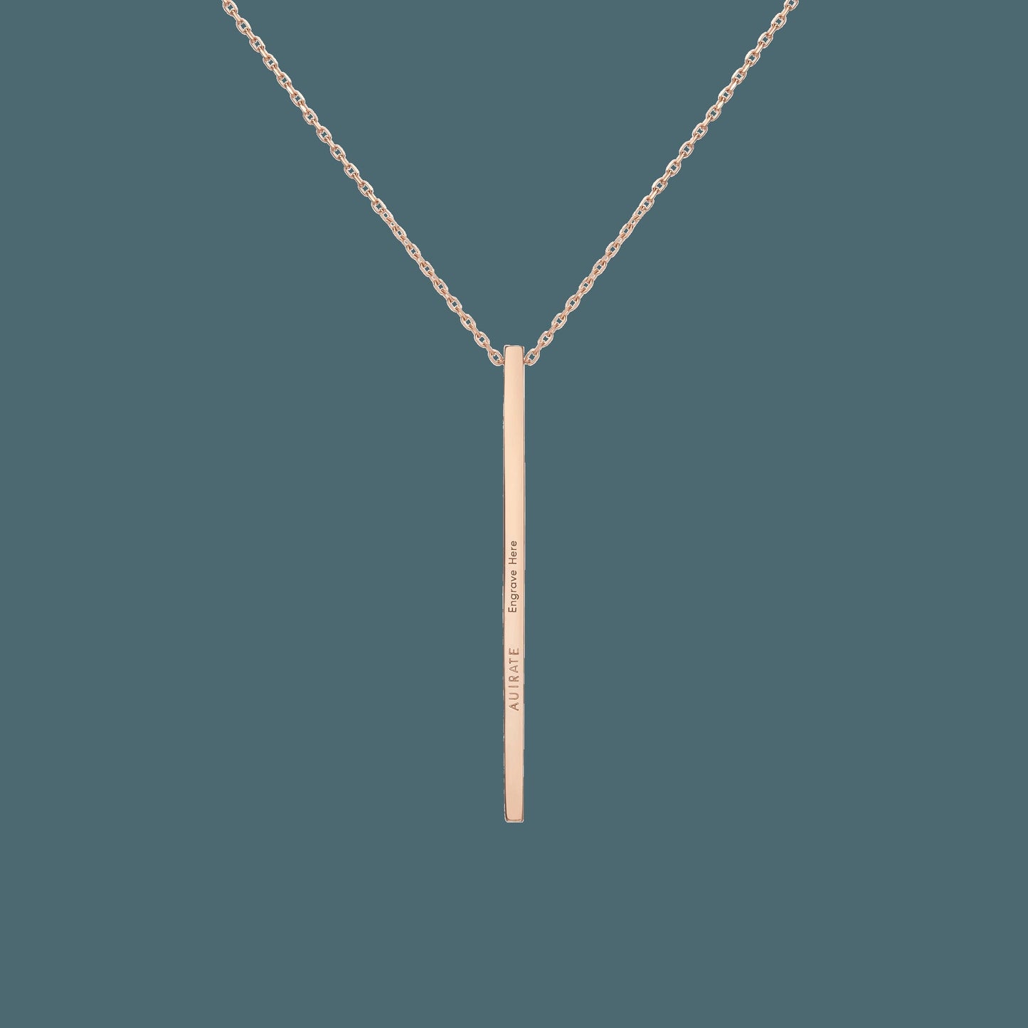 Long Gold Bar Drop Necklace
