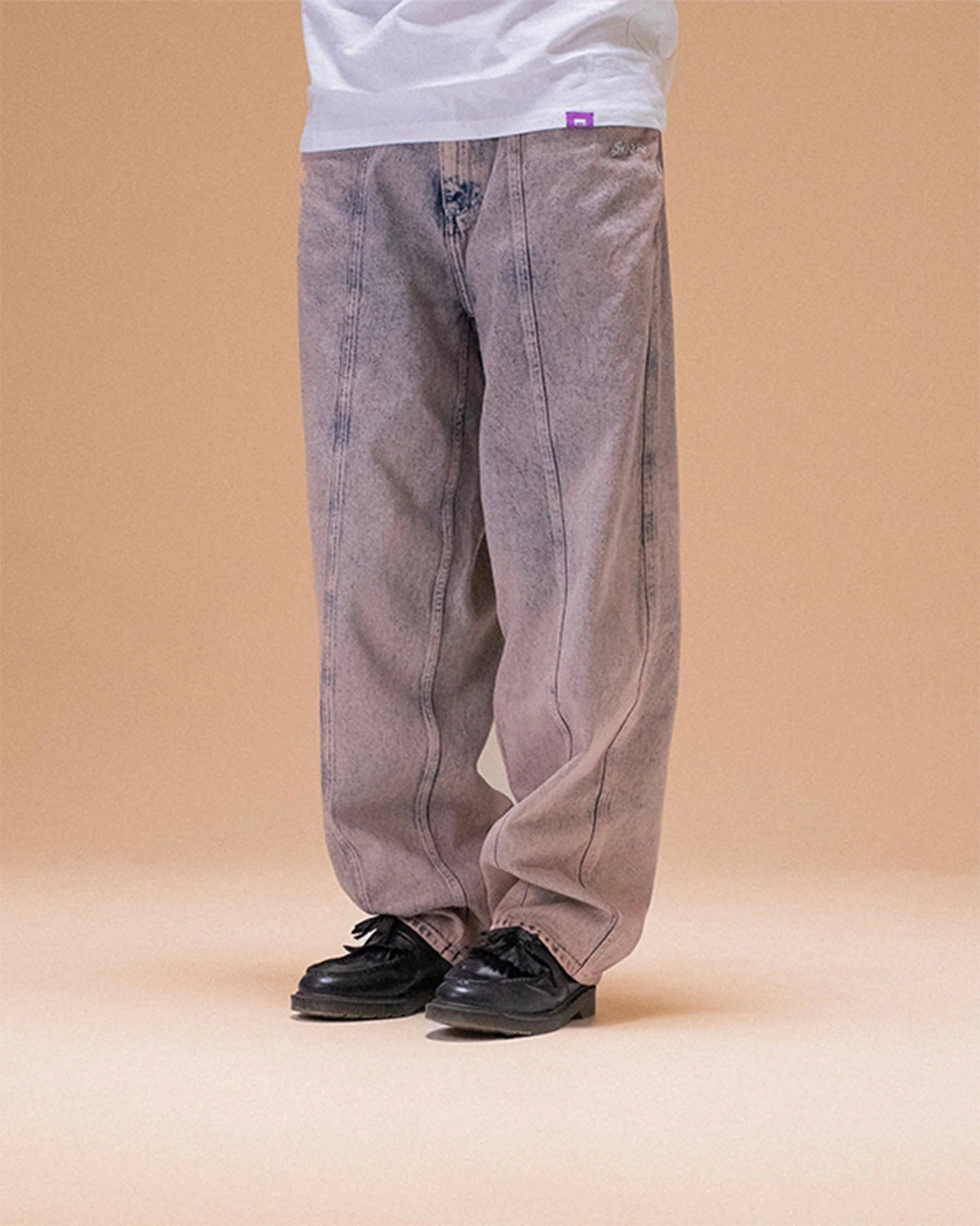 JACKER - BAGGY DENIM PANT 3 STRIPES GREY
