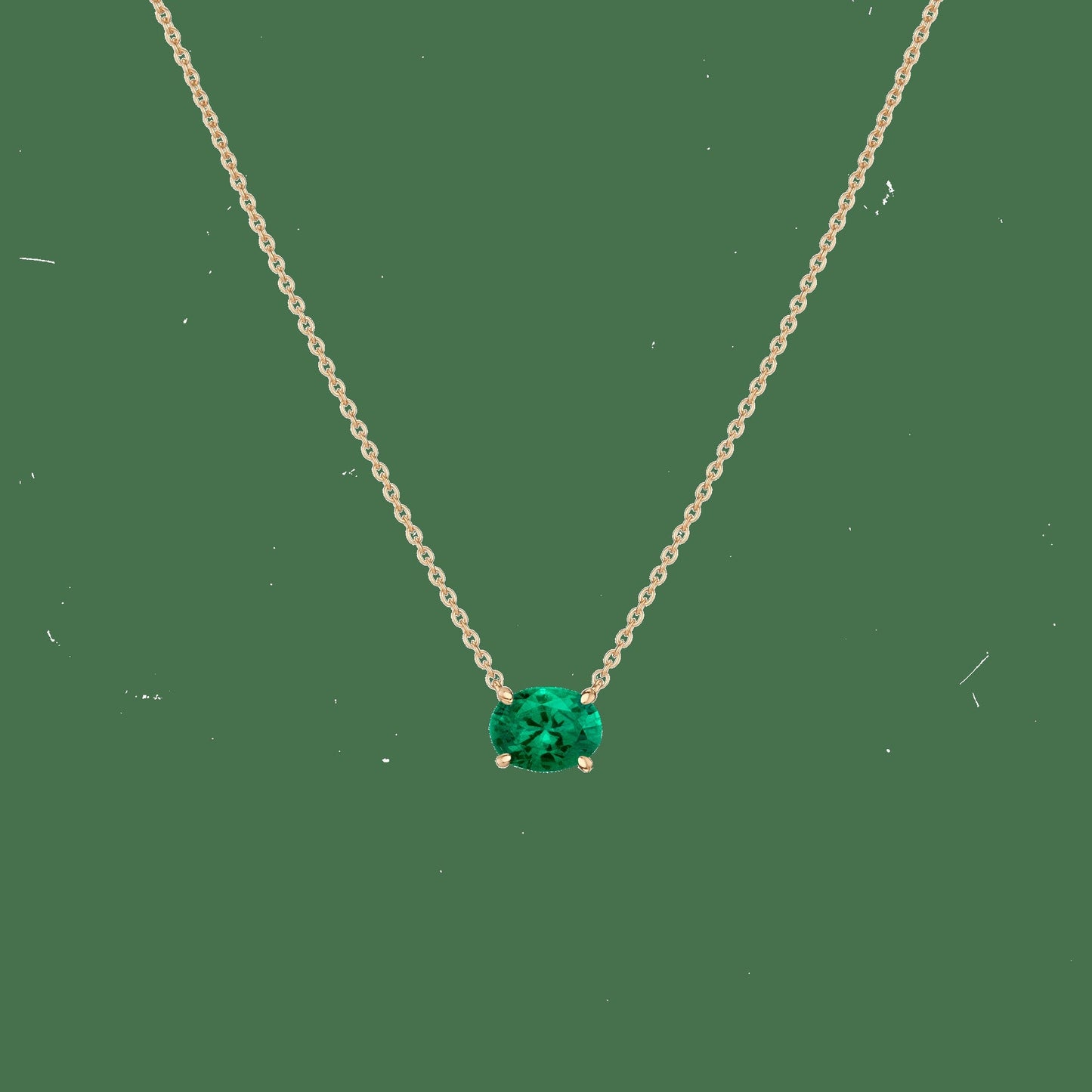 Oval Gemstone Solitaire Necklace