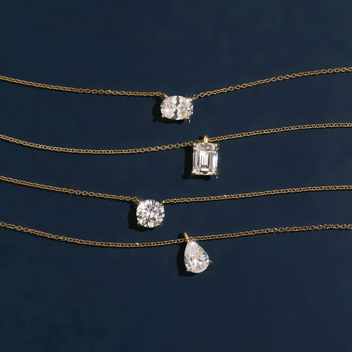 Oval Gemstone Solitaire Necklace