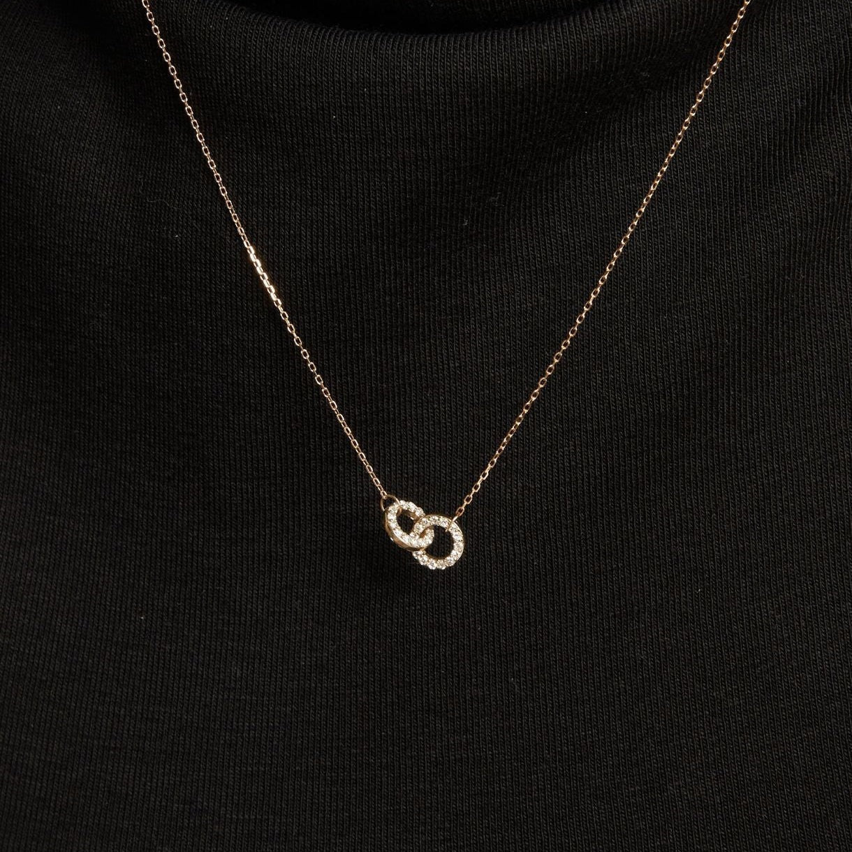 Double Lab Grown Diamond Connection Necklace