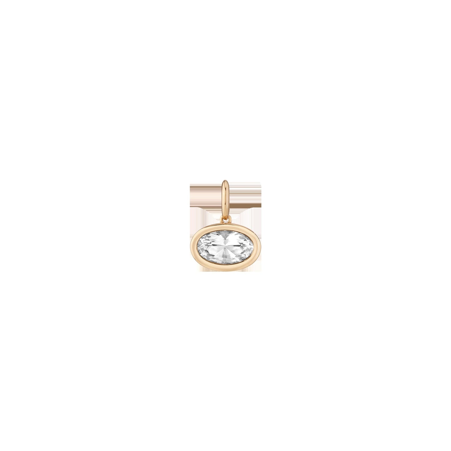 Oval Lab Grown White Sapphire Bezel Pendant