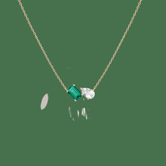 Toi et Moi Gemstone Mini Heirloom Necklace