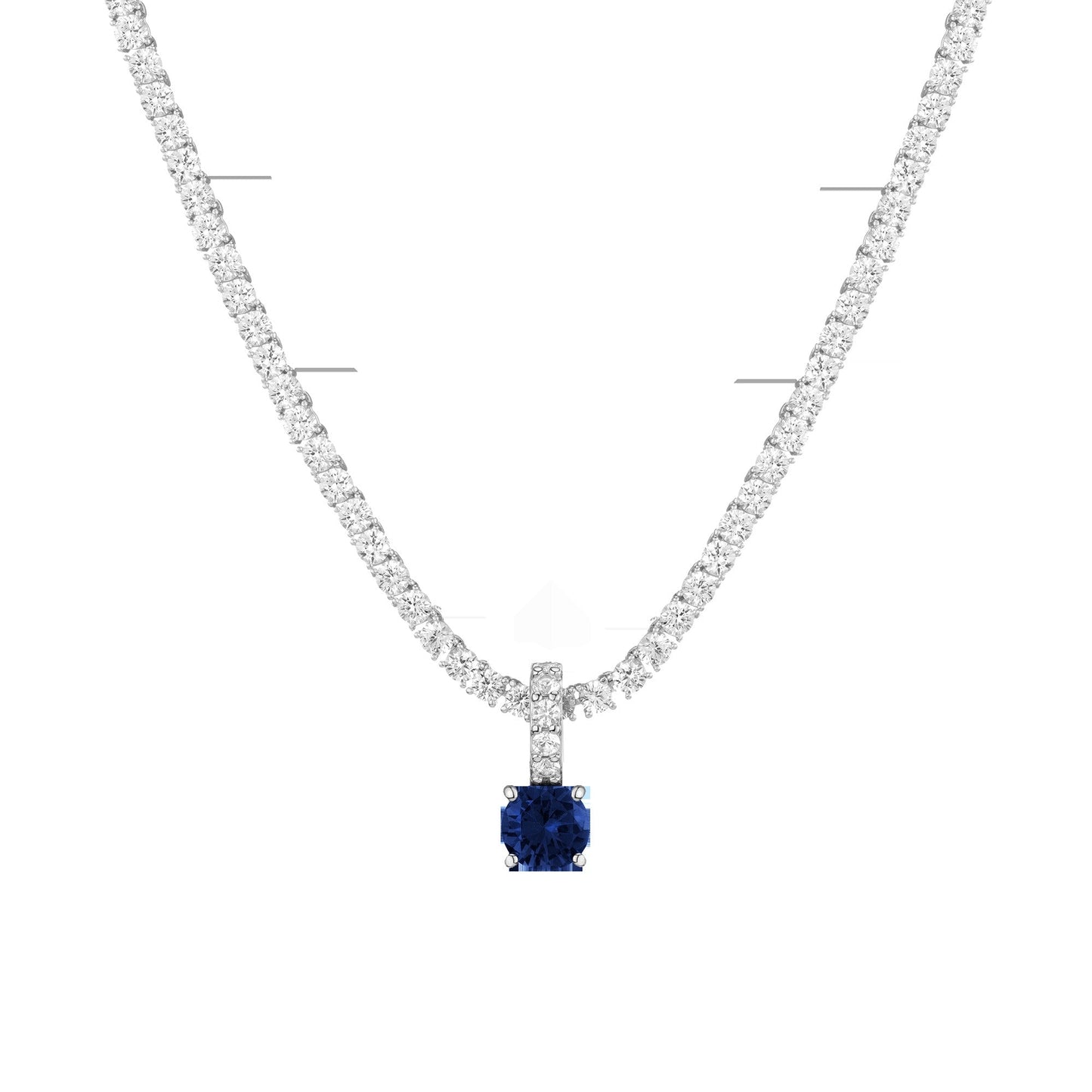 Round Cut Tennis Charm Pendant