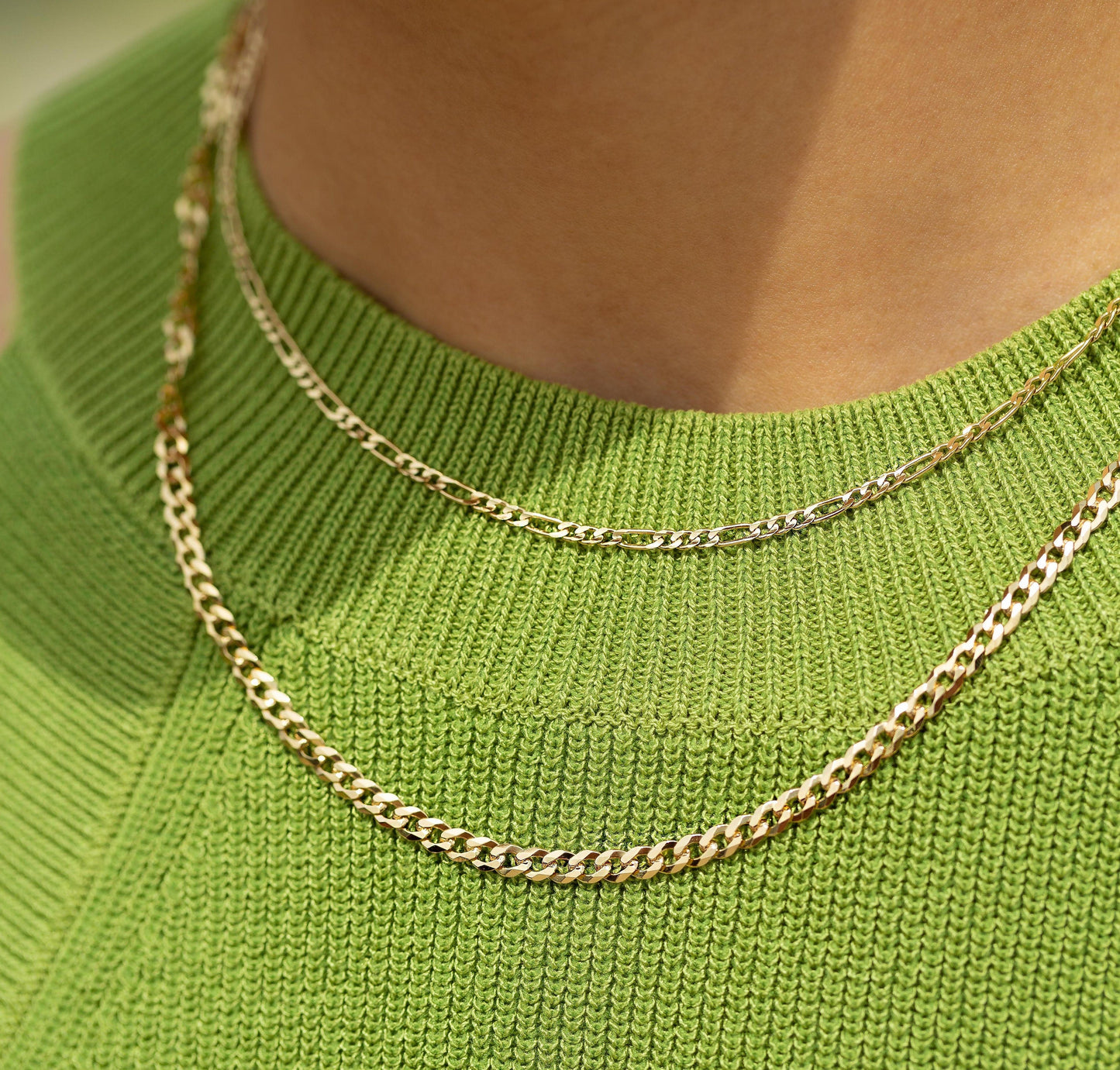 Large Gold Curb Chain Necklace