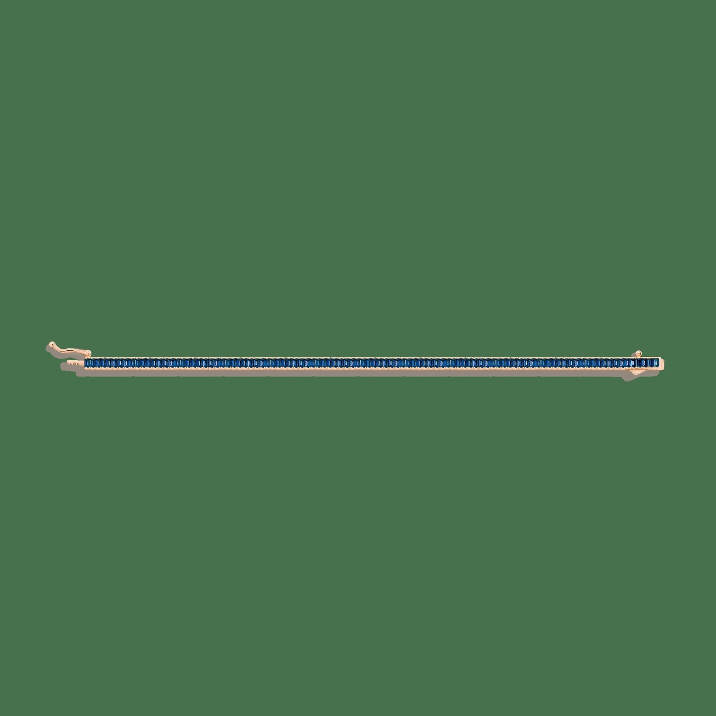 Lab Grown Blue Sapphire Baguette Tennis Bracelet