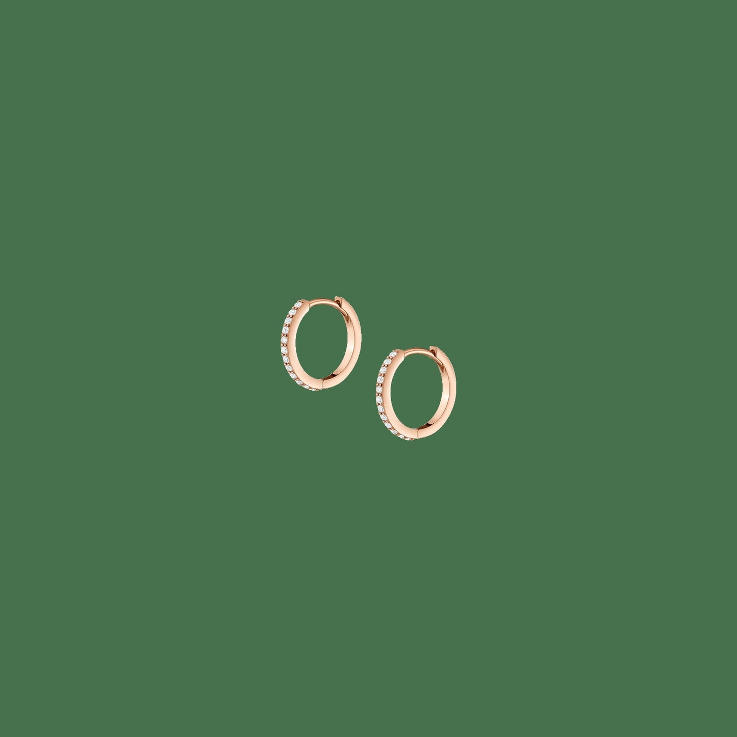 Thin Forever Diamond Hinged Huggie Earrings (12mm)