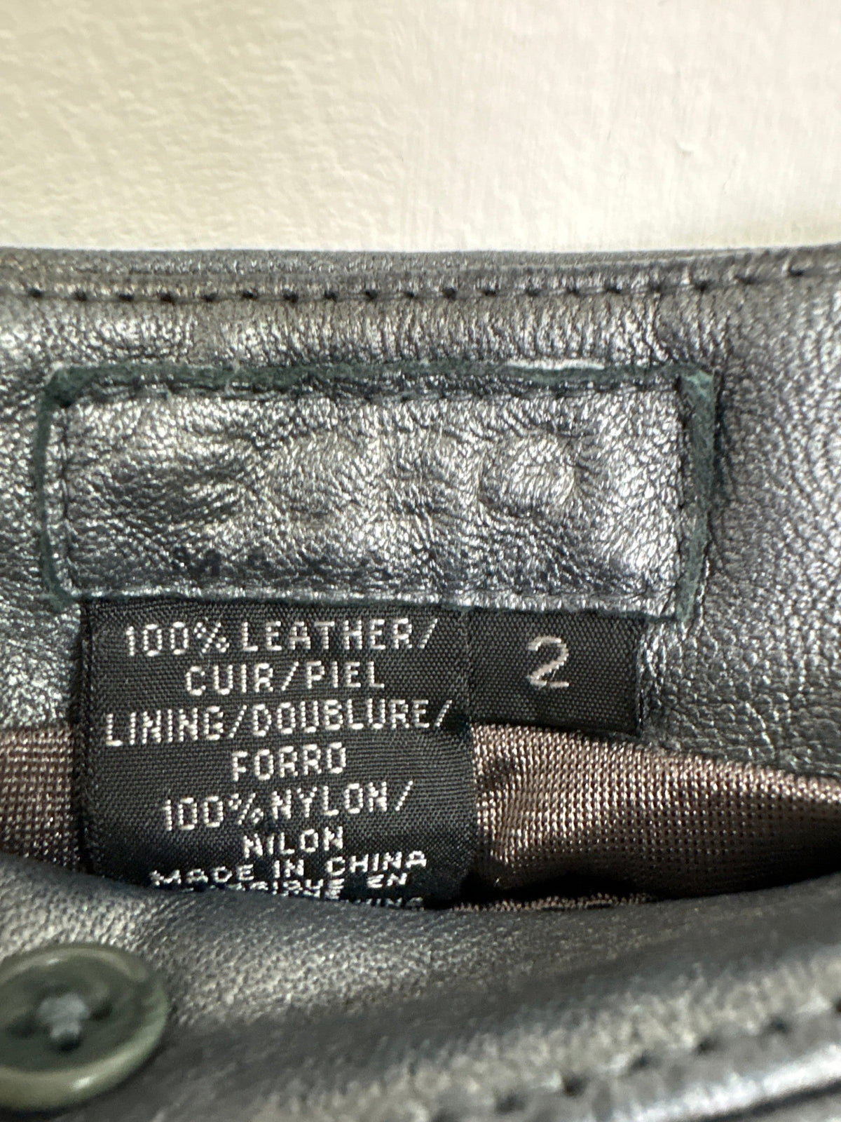 BCBGMaxAzria 31" Inseam Genuine Leather Jeans, 2