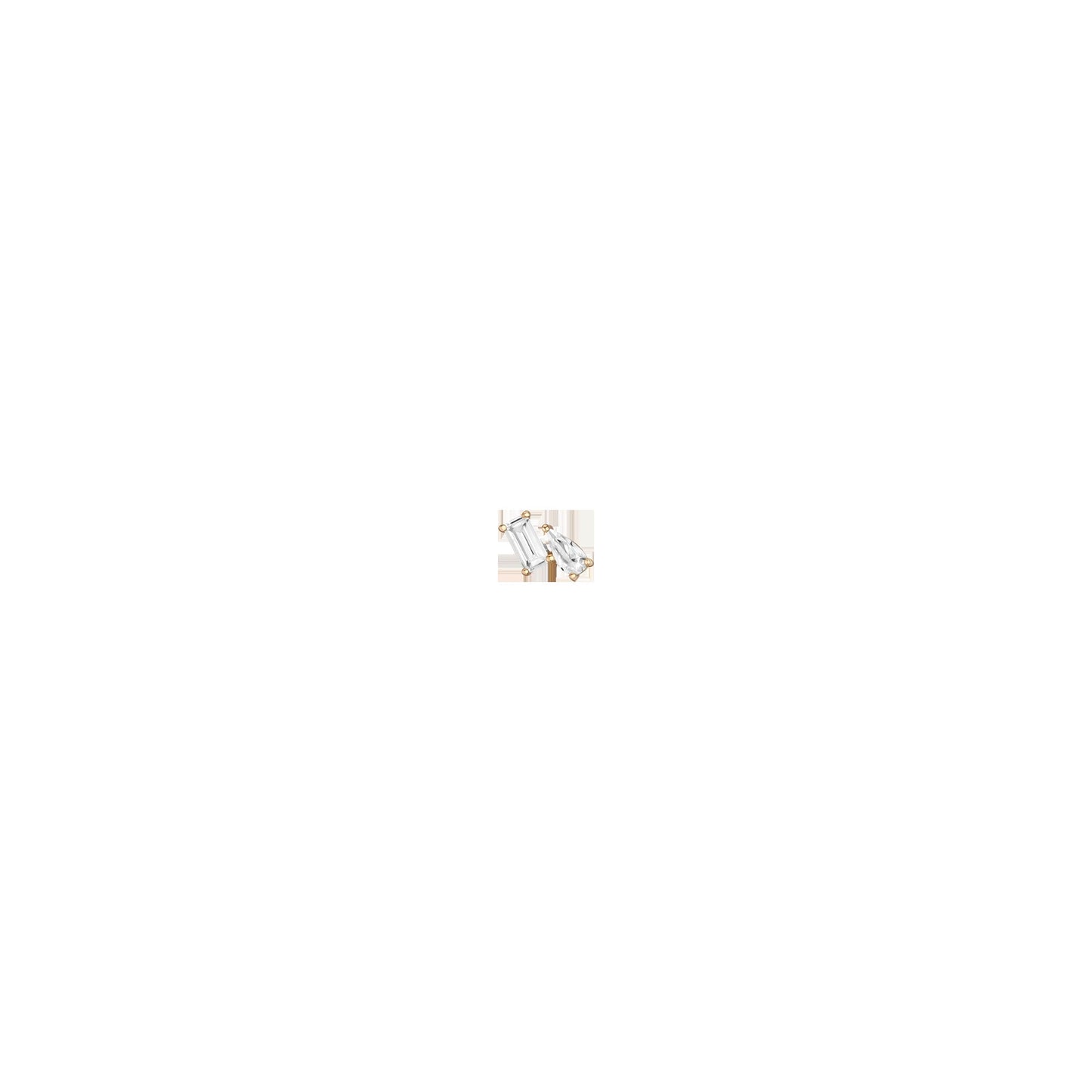 Lab Grown White Sapphire Toi et Moi Stud Earrings