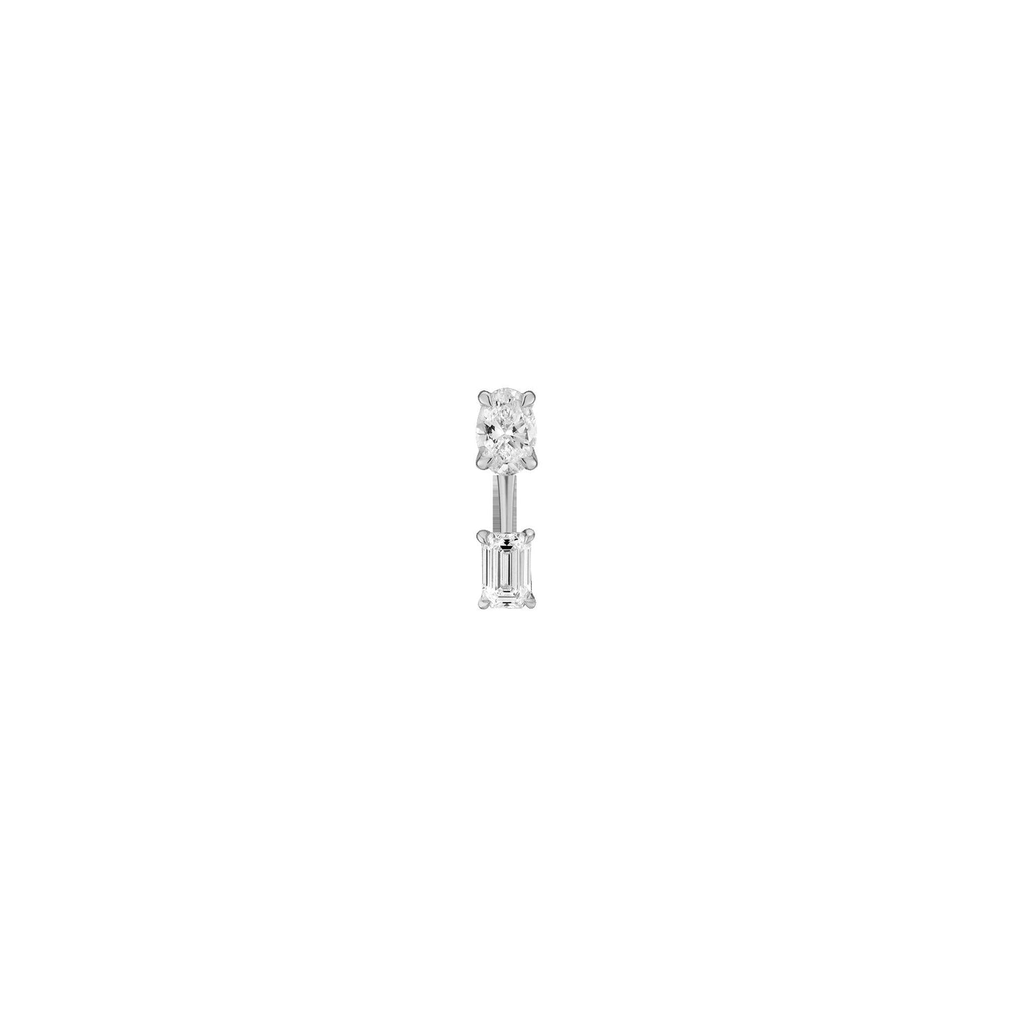 Lab Grown Diamond Ear Jacket - 0.5ct Emerald Bottom Stone