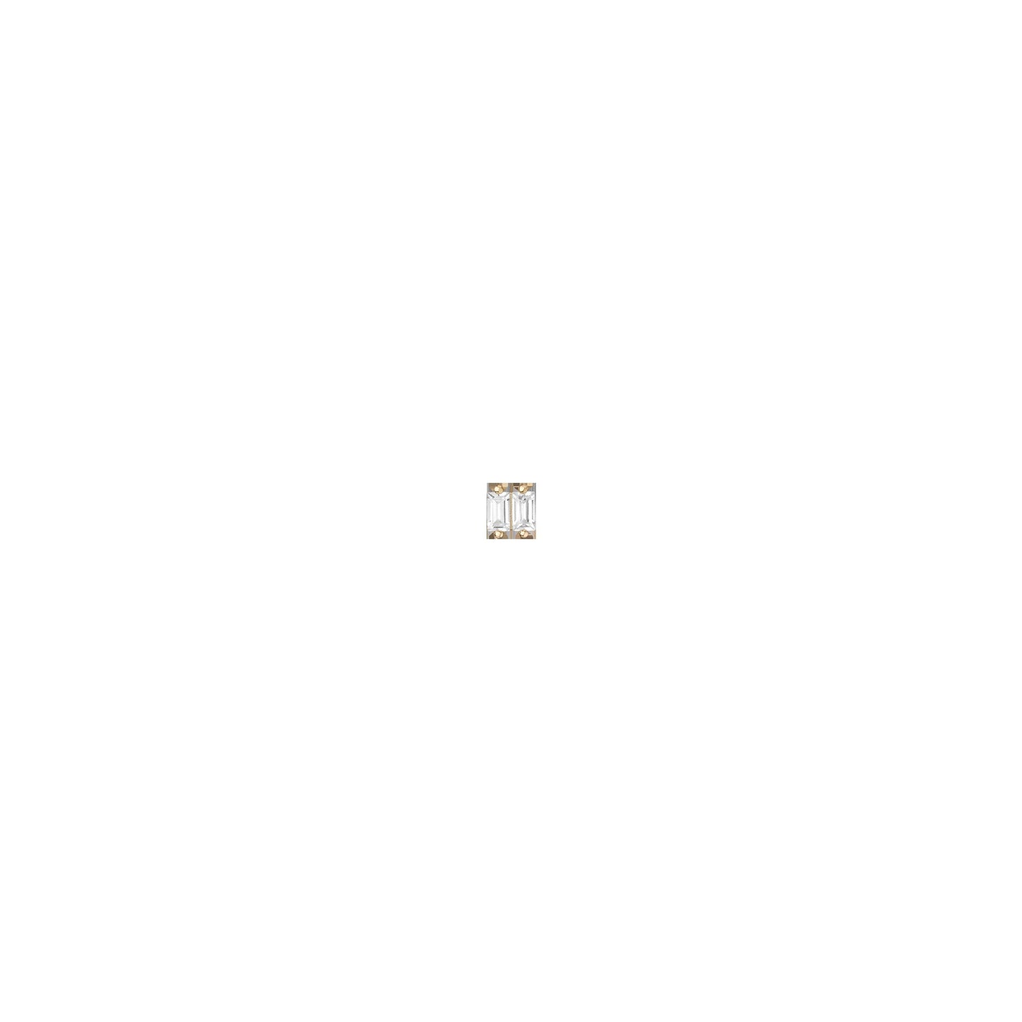 Lab Grown White Sapphire Stacked Baguette Earrings