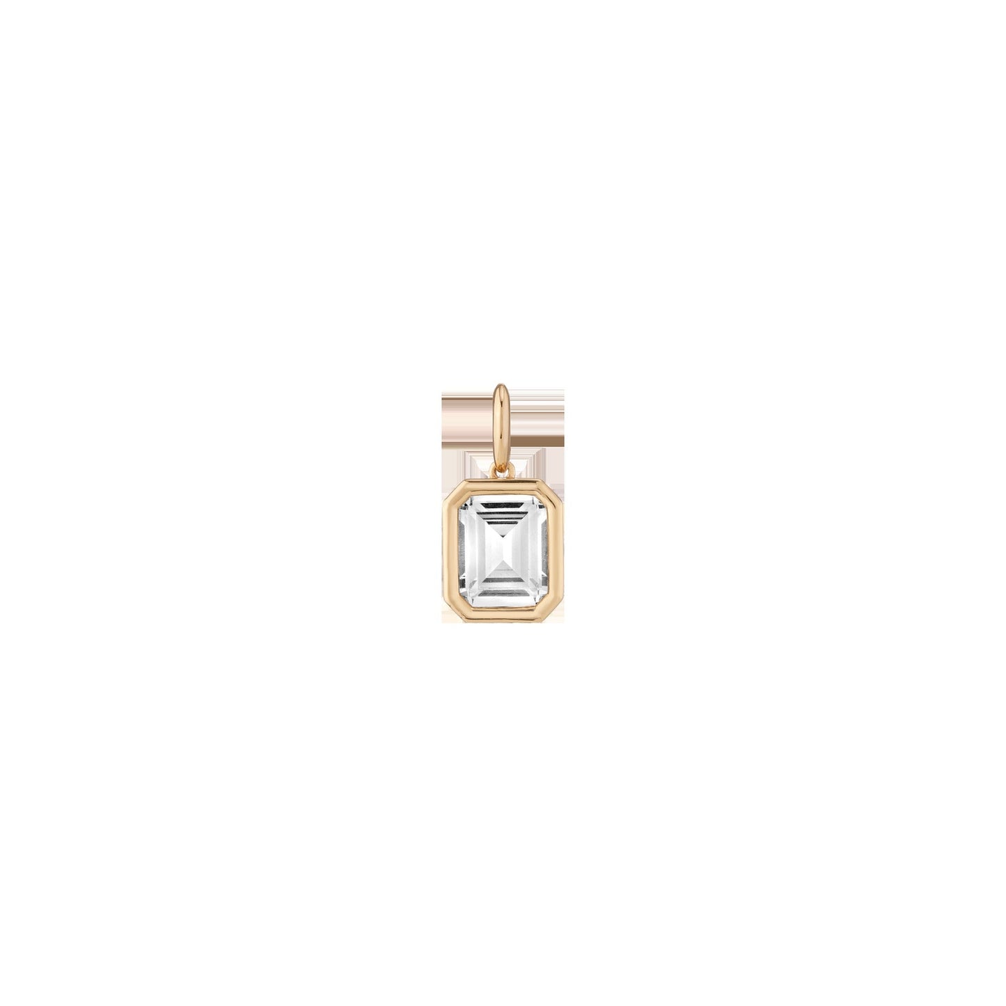 Emerald Lab Grown White Sapphire Bezel Pendant